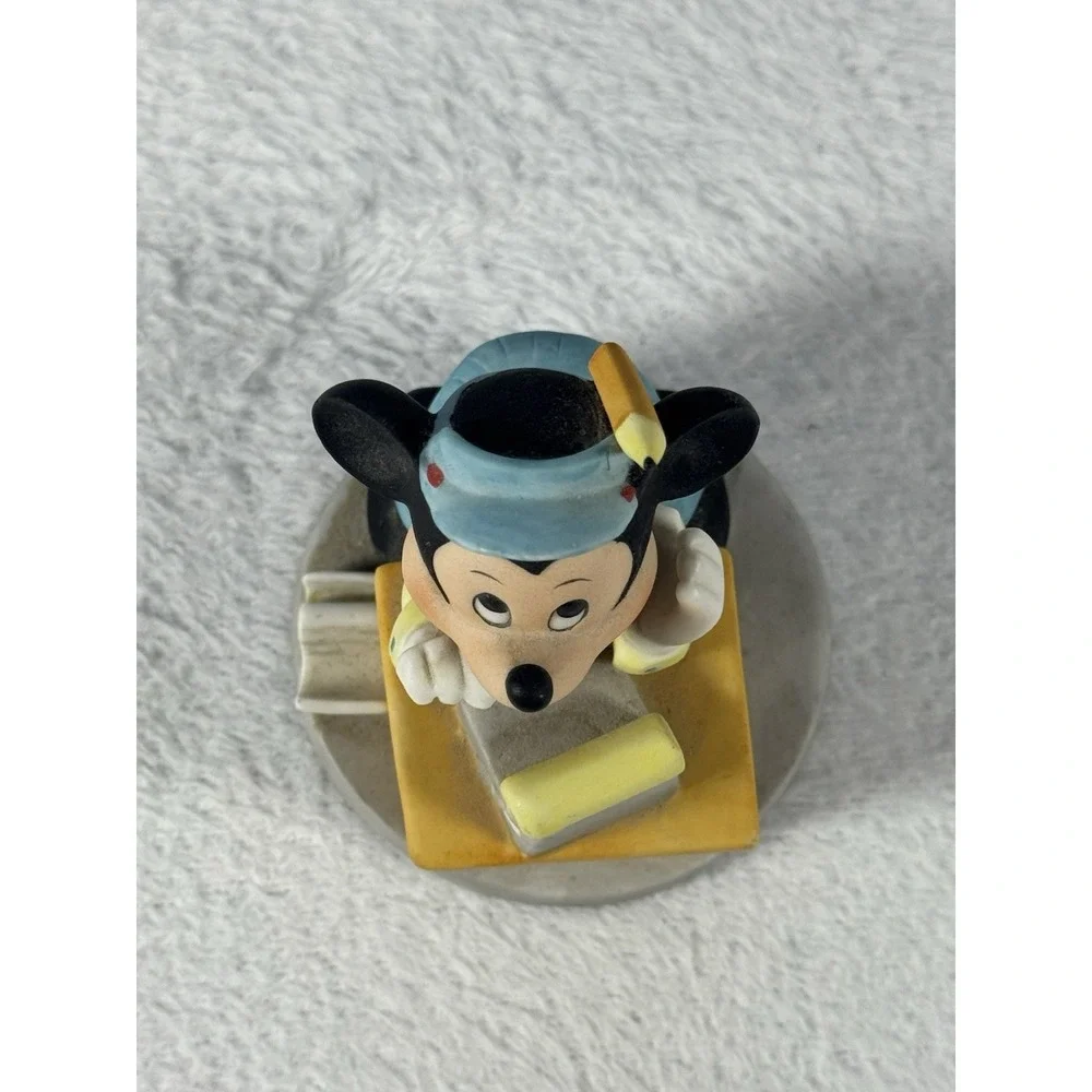 Vintage Disney Mickey Mouse School Desk Figurine Korea Ceramic Figure